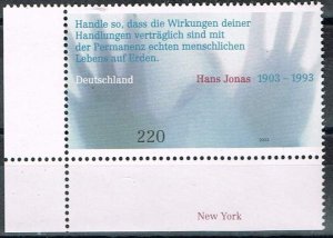 Germany 2003,Sc.#2243 MNH Hans Jonas, Philosopher