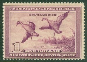 EDW1949SELL : USA 1938 Sc #RW5 Mint Never Hinged. Very light crease. Retail $325 