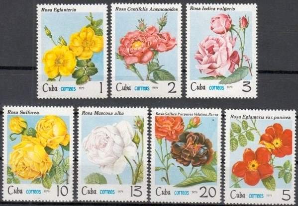 CUBA Sc# 2275-2281  ROSES flowers CPL SET of 7   1979 mint MNH