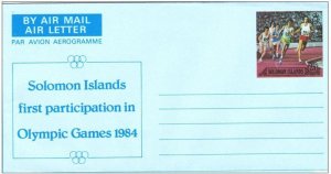 Solomon Islands 1984 First in Olympic Games USA Los Angeles aerogramme