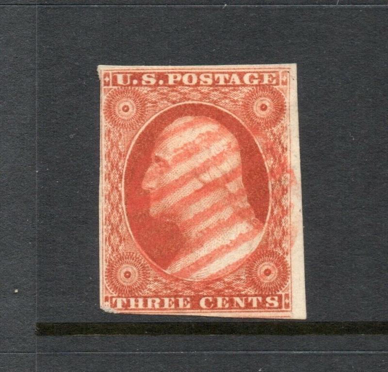 #10 - 3 cent stamp of 1851 - RARE FIRST PLATE #1 early - cv$210 -   90R1e