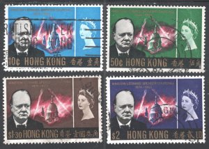 HONG KONG  #225-228 Churchill,  Used,  VF   CV $11.40 ....  2730243