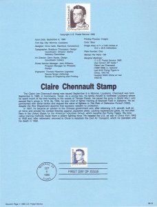 US SP729 Claire Chennault Souvenir Page #2187