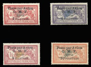 Syria #C10-13 Cat$120, 1922 Airpost, set of four, hinged