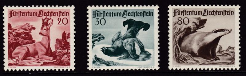 Liechtenstein 1950 Animals (3) VF/NH