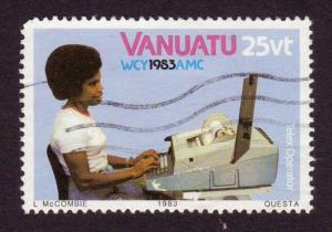 Vanuatu 1983 Sc#362, SG374 25vt Telex Operator,Communications USED