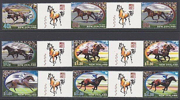 NEW ZEALAND 2002 Year of the Horse gutter pairs MNH.........................3174