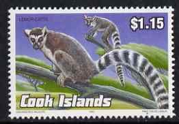 COOK ISLANDS - 1990 - Endangered, Ring Tailed Lemur - Perf 1v -Mint Never Hinged