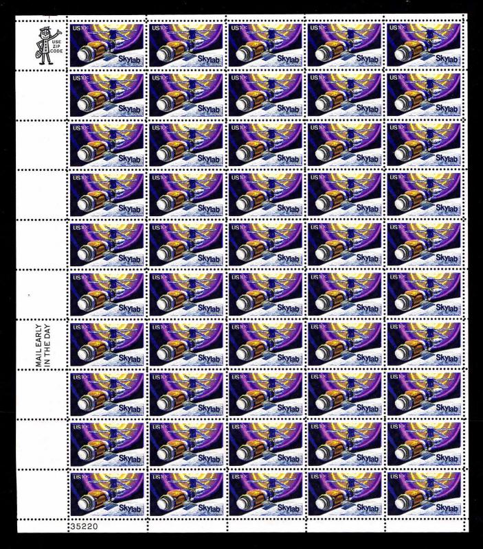 U.S. #1529 SKYLAB ISSUE OF 1974 - SHEET OF 50 - OGNH - VF - CV$12.50 (ESP#275) 