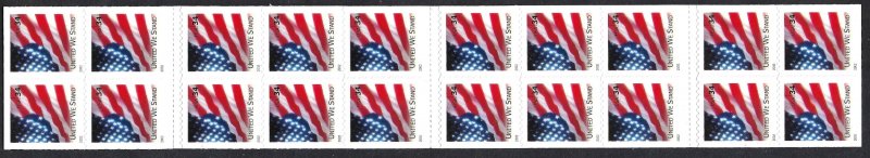 United States #3549Bc-d (BK287) 34¢ Flag (2002). Vending booklet of 20. MNH