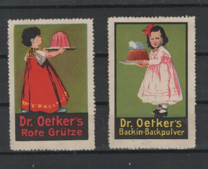 Germany - Dr. Oetker Puddings & Baking Powder, Set of 2 Advertising Stamps - NG