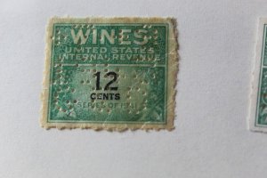 US WINE REVENUE RE125 USED  PERFORATED INITIALS