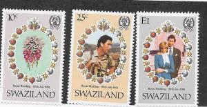 Swaziland #382-384 Royal wedding 7-29-81 (MNH) CV$1.30
