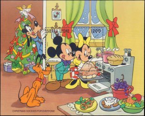 Sierre Leone #1692-1703, Complete Set(12), 1993, Disney, Christmas, Never Hinged