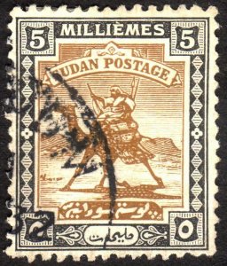 1927, Sudan 5m, Used, Sc 40