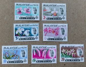 Kelantan 1965 Orchids set, MNH. Scott 91-97, CV $5.55. SG 103-109