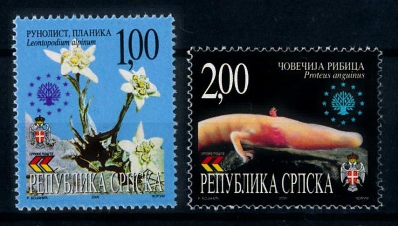 [69948] Bosnia Herzegovina Serbia 2000 Flora Flower Olm Salamander  MNH