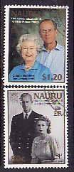 Nauru-Sc#445-6- id8-used set-QEII-50th Wedding-1997-