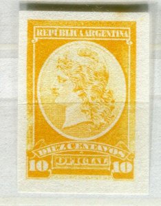 ARGENTINA; 1901 early classic Official PROOF COLOUR TRIAL Mint Imperf value