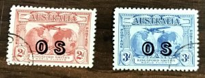 Australia O1-2 Air Mail ,1931 111-2 over printed with OS used VF