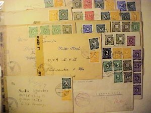GERMAN 1947 US CENSOR 75p RATE  on 12 SMALL COVERS