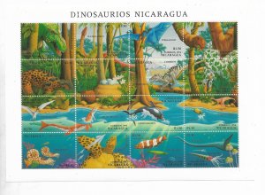 NICARAGUA 1994 PREHISTORIC ANIMALS DINOSAURS FAUNA MINIATURE SHEET 2041 MINT NH