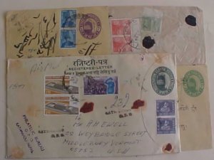 NEPAL 4 ENVELOPES FROM 1950'S 1 TO USA