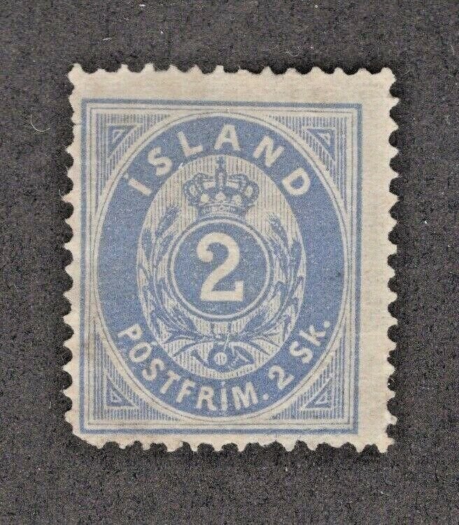 1873 Iceland 1 Fine, Mint No Gum Perf Faults CV. $1050  (JH 12/20) GP 