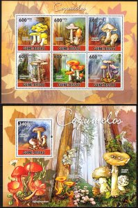 Guinea Bissau 2010 Mushrooms Sheet + S/S MNH