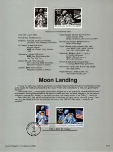 US SP1072 Moon Landing Anniversary 2841-2842 Souvenir Page FDC