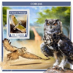 St Thomas - 2017 Owls on Stamps - Stamp Souvenir Sheet - ST17313b