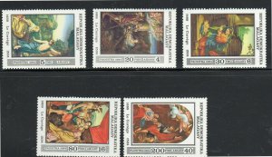 MALAGASY #685-689  1984 CHRISTMAS PAINTINGS  MINT  VF NH  O.G