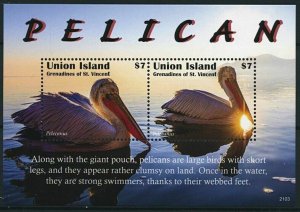 Union Island Stamps 2021 MNH Pelicans Birds 2v S/S