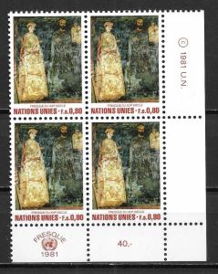 UN Geneva 101 Art LR MI Block of 4 MNH