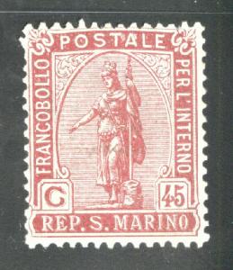 San Marino Scott 39 Red Brown MH*  1922 Liberty stamp