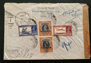 1941 Bahrain Censored Clipper Cover To Tulsa OK USA Via Manila Philippines