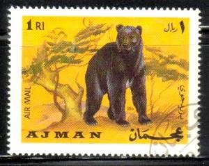 Brown Bear, Ajman stamp used