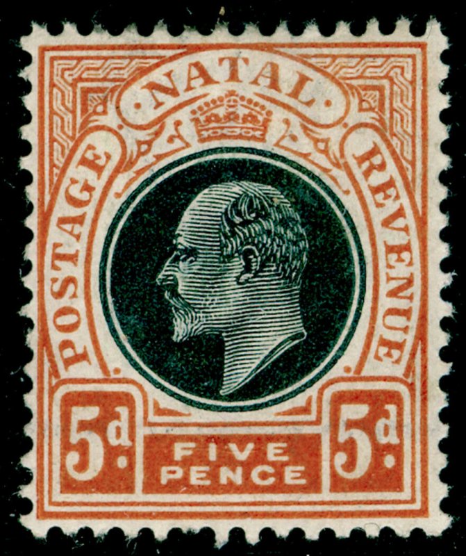 SOUTH AFRICA - Natal SG134, 5d black & orange, M MINT.