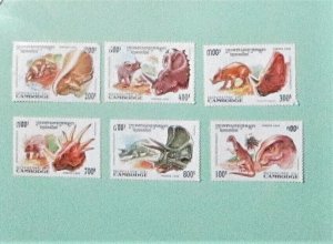 Cambodia - 1409-14, MNH Set. Prehistoric Animals. SCV - $7.00 (See note below)