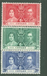 Ceylon #275-7 Unused Single (Complete Set)