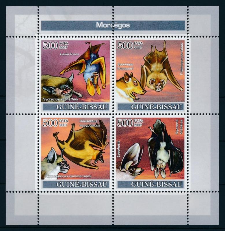 [96488] Guinea Bissau 2007 Wild Life Bats Sheet MNH