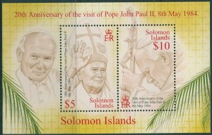 Solomon Islands 2005 SG1152 Pope John Paul In Memory MS MNH
