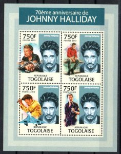 TOGO - JOHNNY HALLYDAY - MUSIC - SINGER - 2013 - 4 Stamps - M/S -