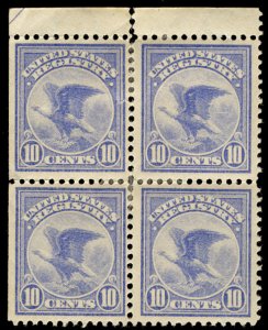 USA #F1 F/VF to XF OG Hr, Block, both right stamps are SUPERB,  super fresh b...