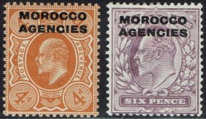 MOROCCO AGENCIES 1907 KEVII 4D AND 6D