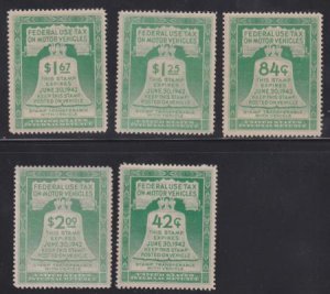 US Revenues #RV1-5 MINT NH VF RV1 LH - Pristine Cat Value  $114