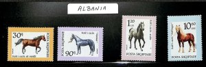 ALBANIA SCOTT #2417-2420 SET OF 4 HORSE STAMPS MNH VF+ 1992