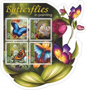 Stamps.Fauna, Butterflies,Niger 2022 year 1+1 sheet perforated