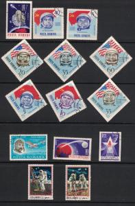 6 Different  Hinged Cancelled  Topical Space Sets   #02 SPACE