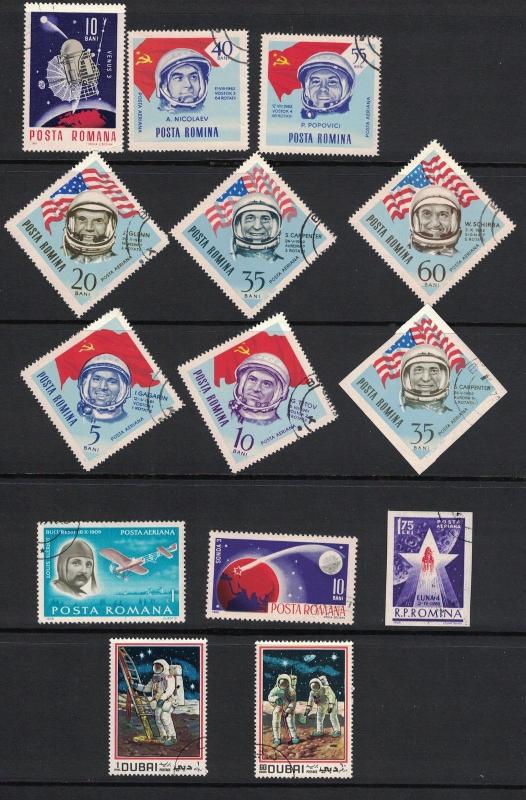 6 Different  Hinged Cancelled  Topical Space Sets   #02 SPACE